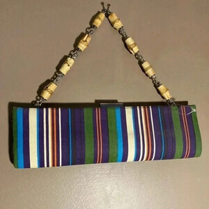 Dune vintage bamboo  strap striped bag